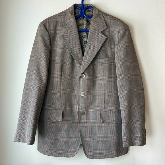 Vintage 1980s Impex International Blazer Hand Tailored Glen Plaid, 40R - Picture 1 of 11